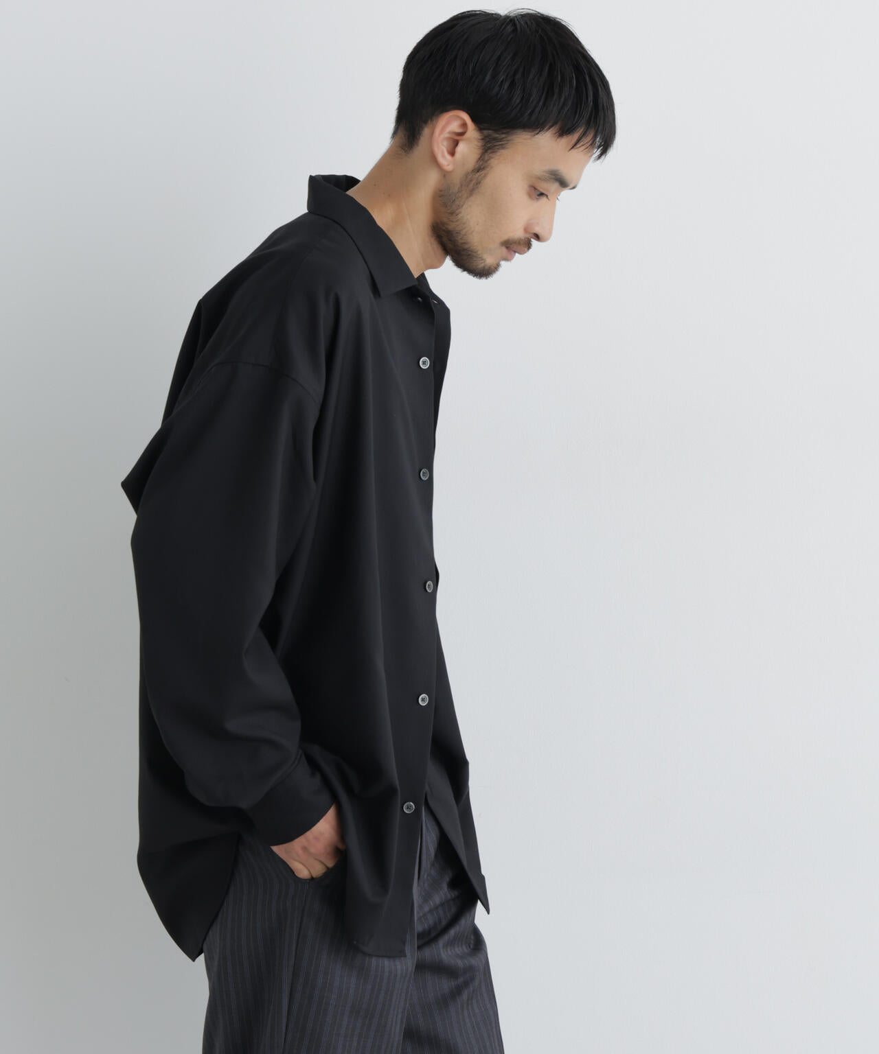 ビッグドレープシャツ 長袖 6686220204
