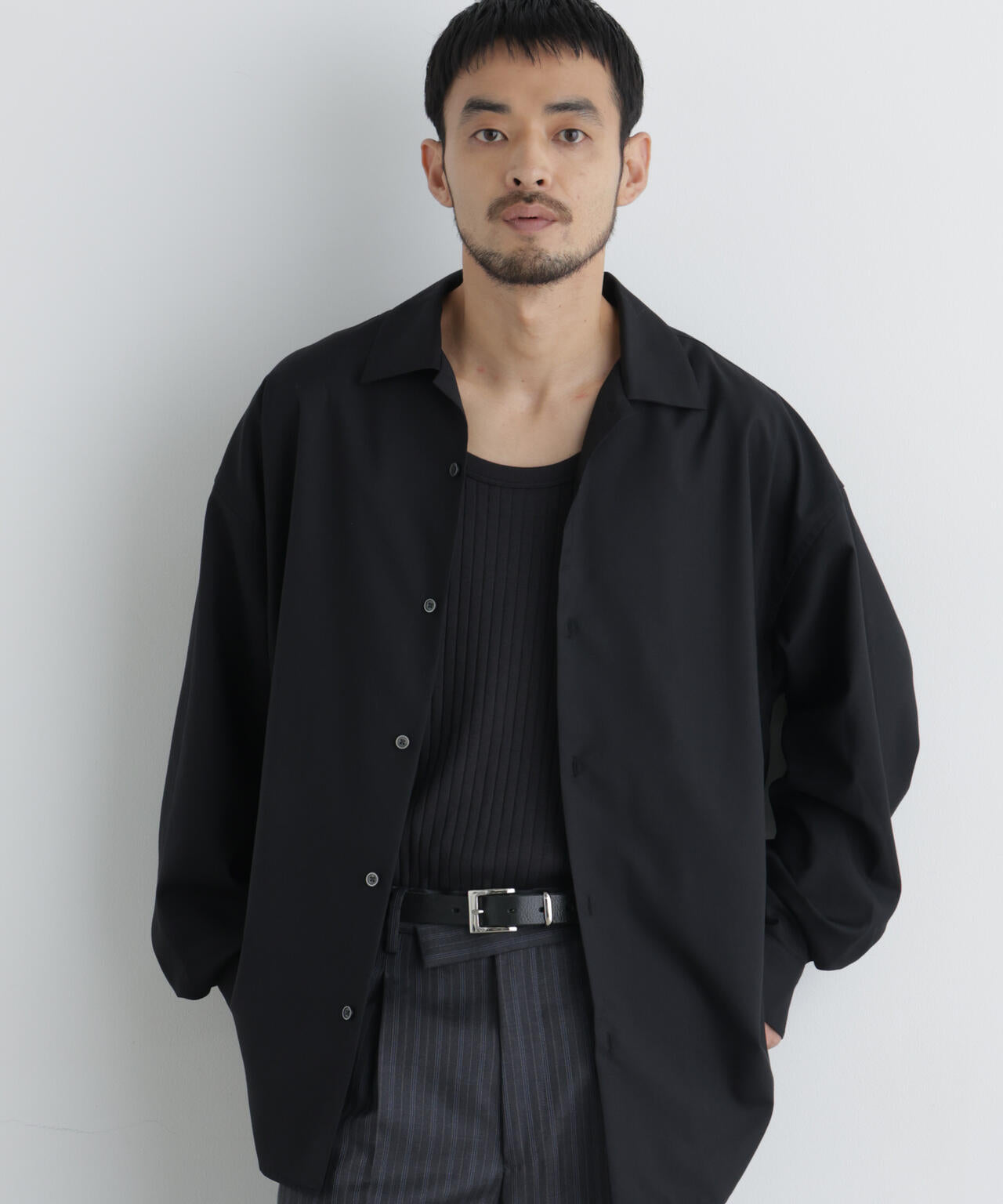 ビッグドレープシャツ 長袖 6686220204