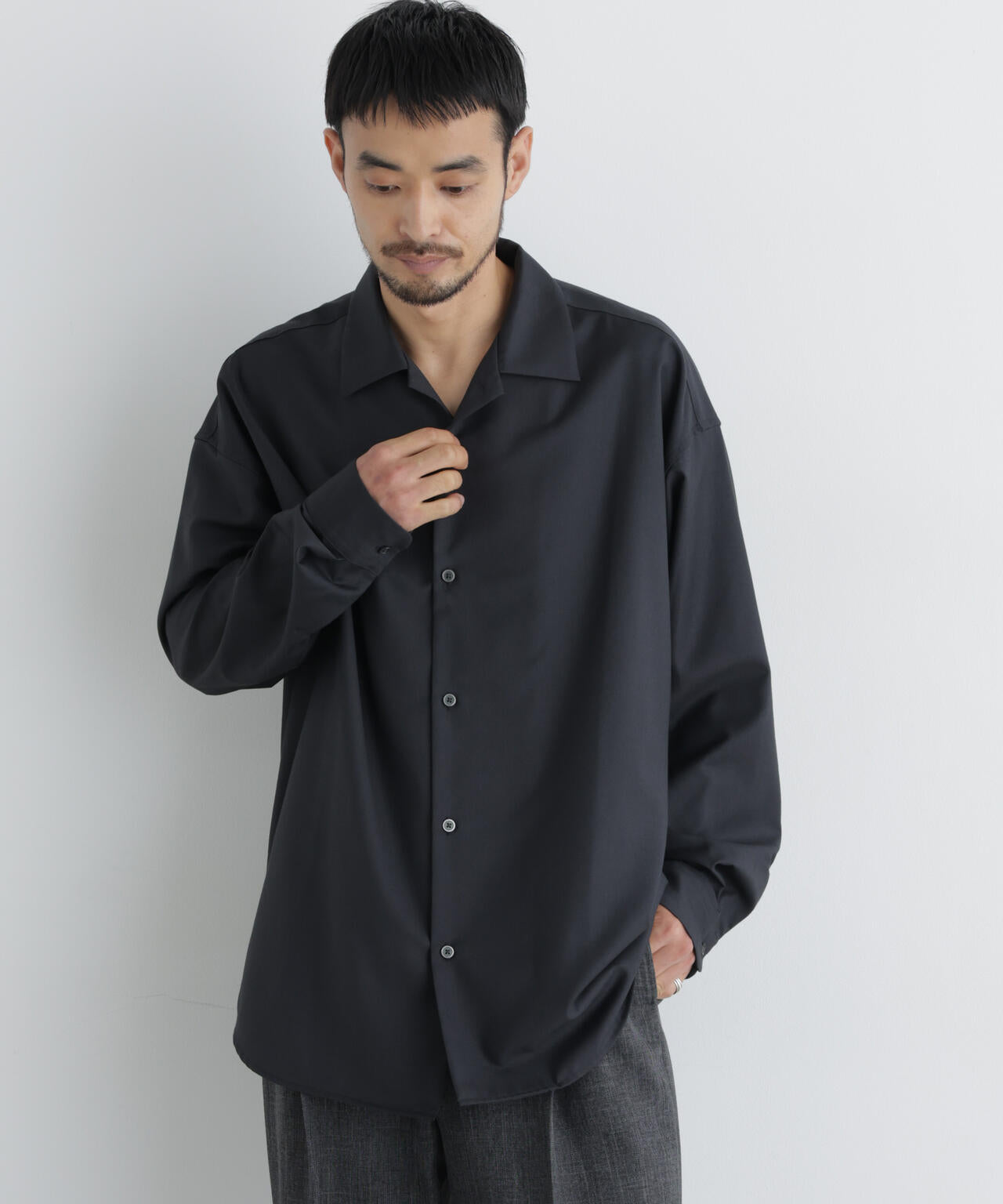 ビッグドレープシャツ 長袖 6686220204