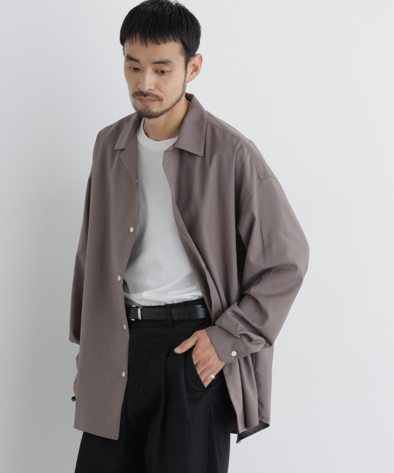 ビッグドレープシャツ 長袖 6686220204