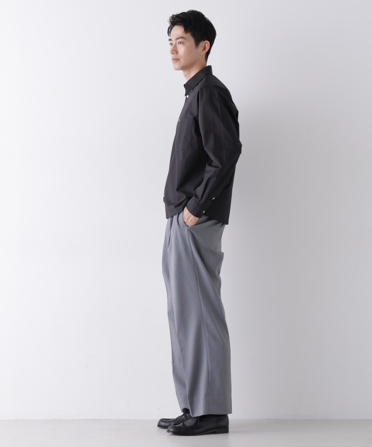 ｢James Fabric｣ ボクシークロップドシャツブルゾン 6686220210