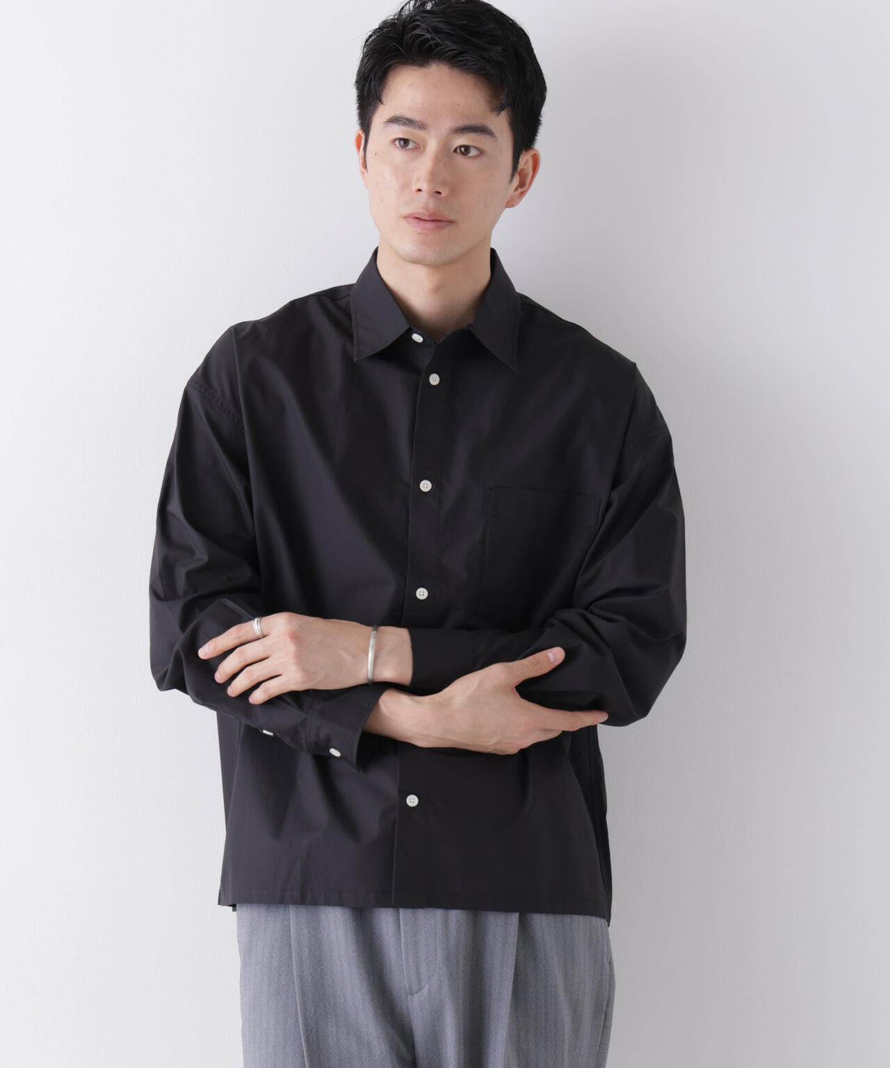 ｢James Fabric｣ ボクシークロップドシャツブルゾン 6686220210