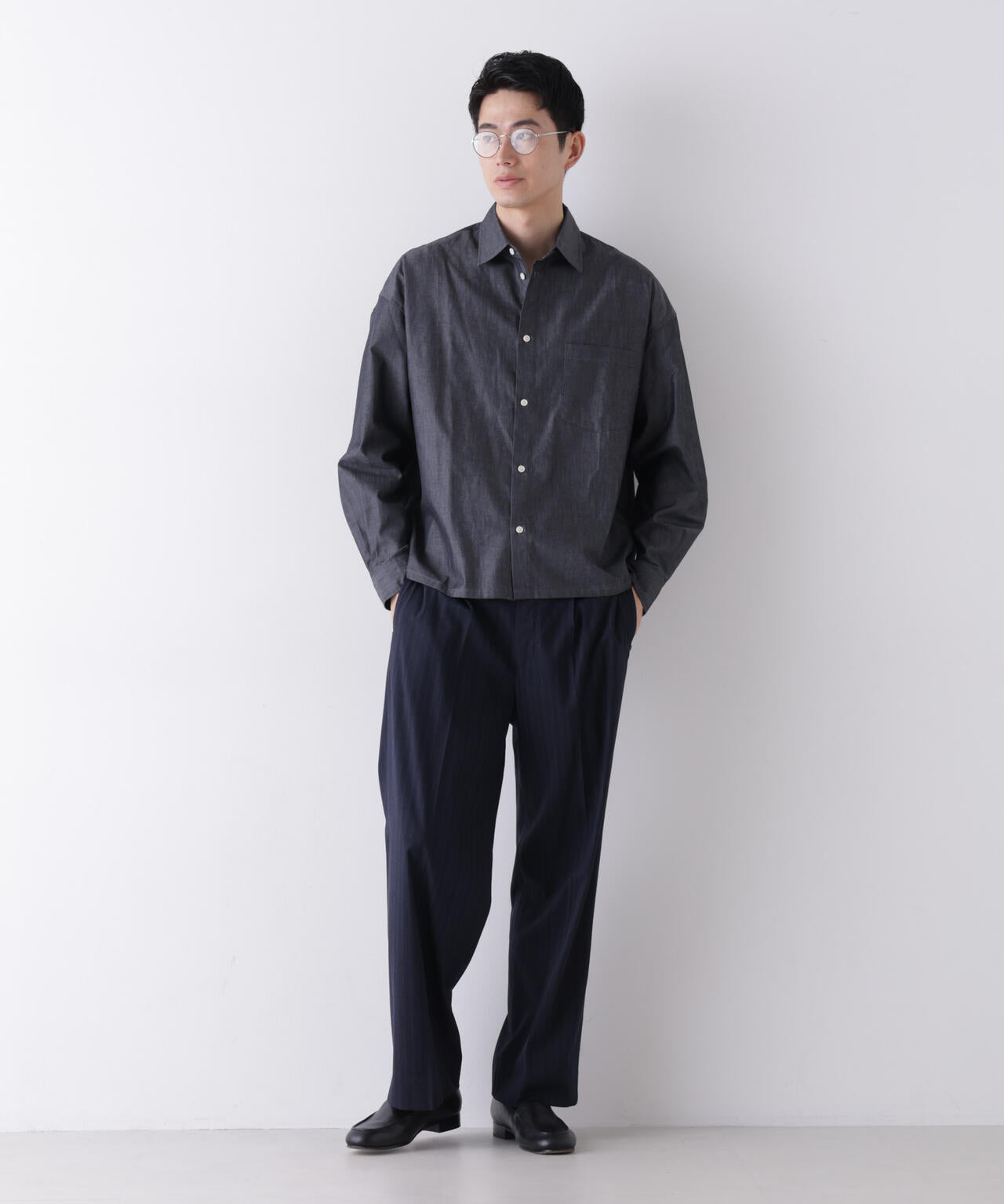 ｢James Fabric｣ ボクシークロップドシャツブルゾン 6686220210