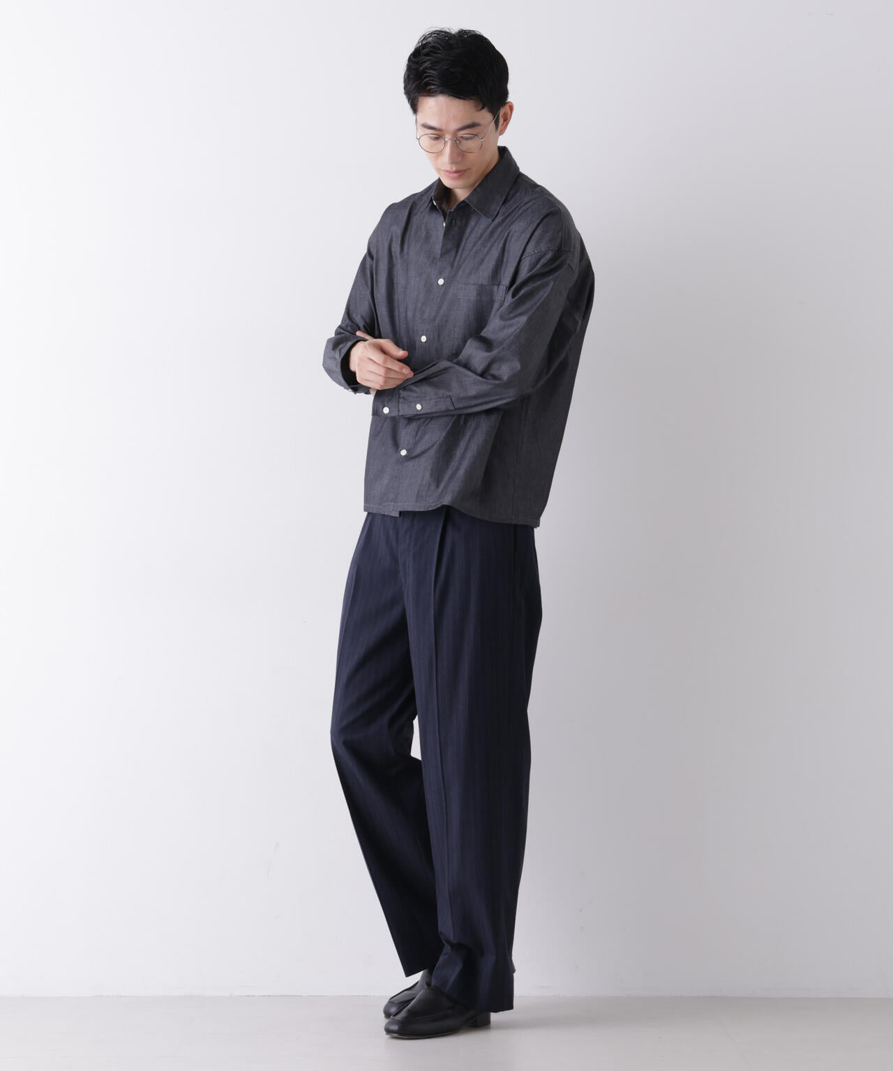 ｢James Fabric｣ ボクシークロップドシャツブルゾン 6686220210