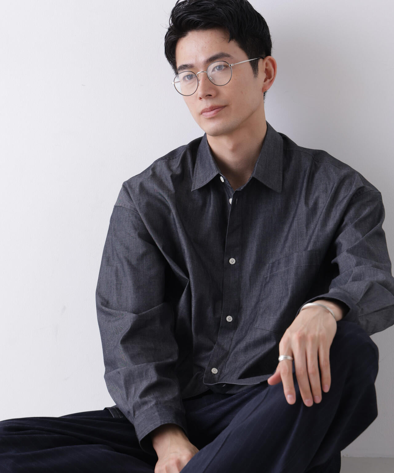 ｢James Fabric｣ ボクシークロップドシャツブルゾン 6686220210