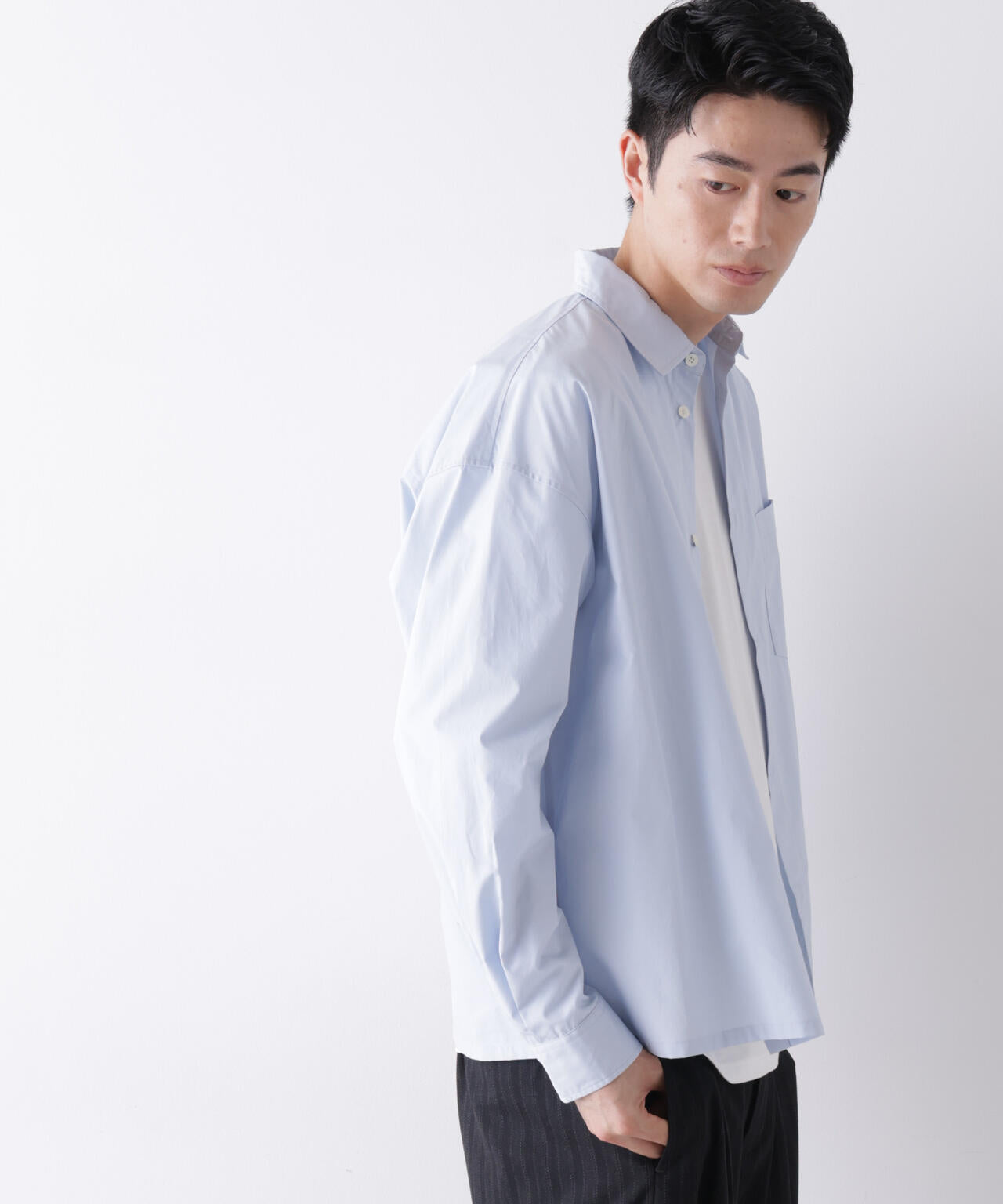 ｢James Fabric｣ ボクシークロップドシャツブルゾン 6686220210