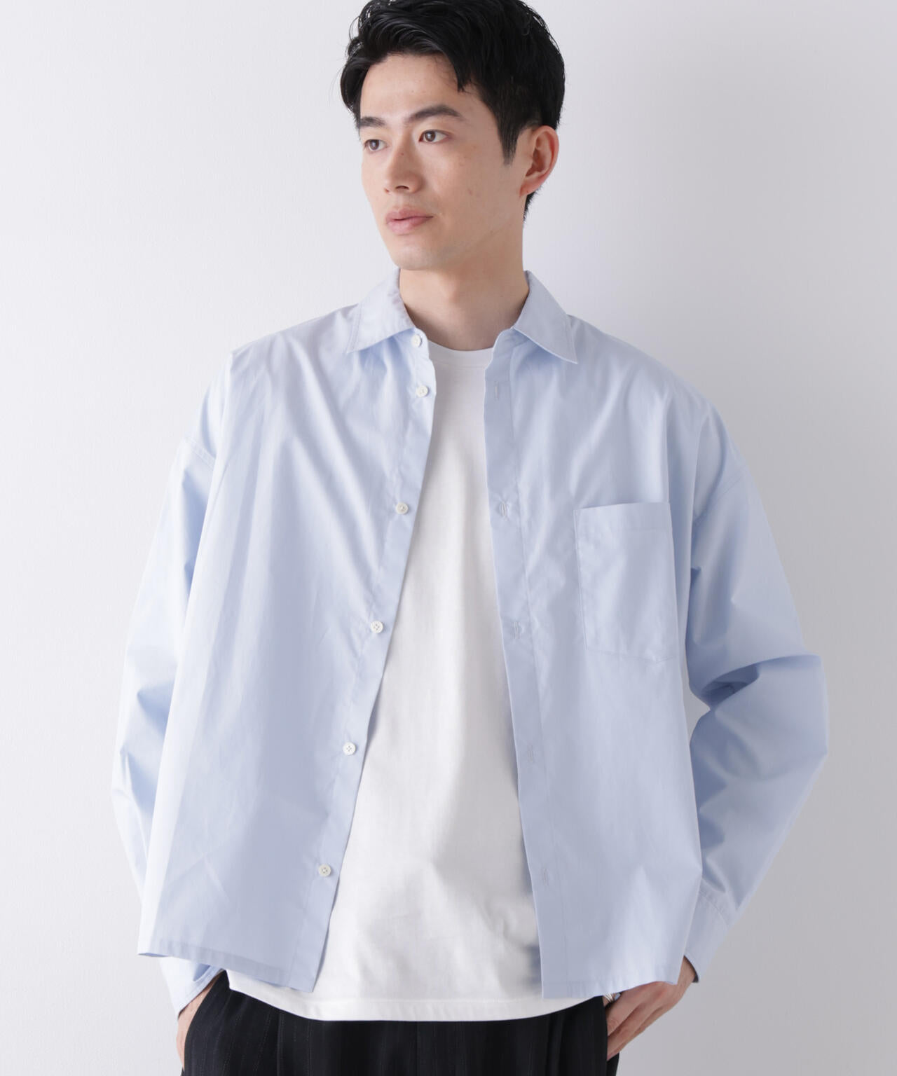 ｢James Fabric｣ ボクシークロップドシャツブルゾン 6686220210