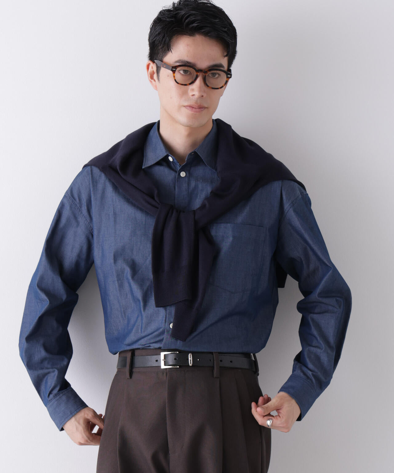 ｢James Fabric｣ ボクシークロップドシャツブルゾン 6686220210