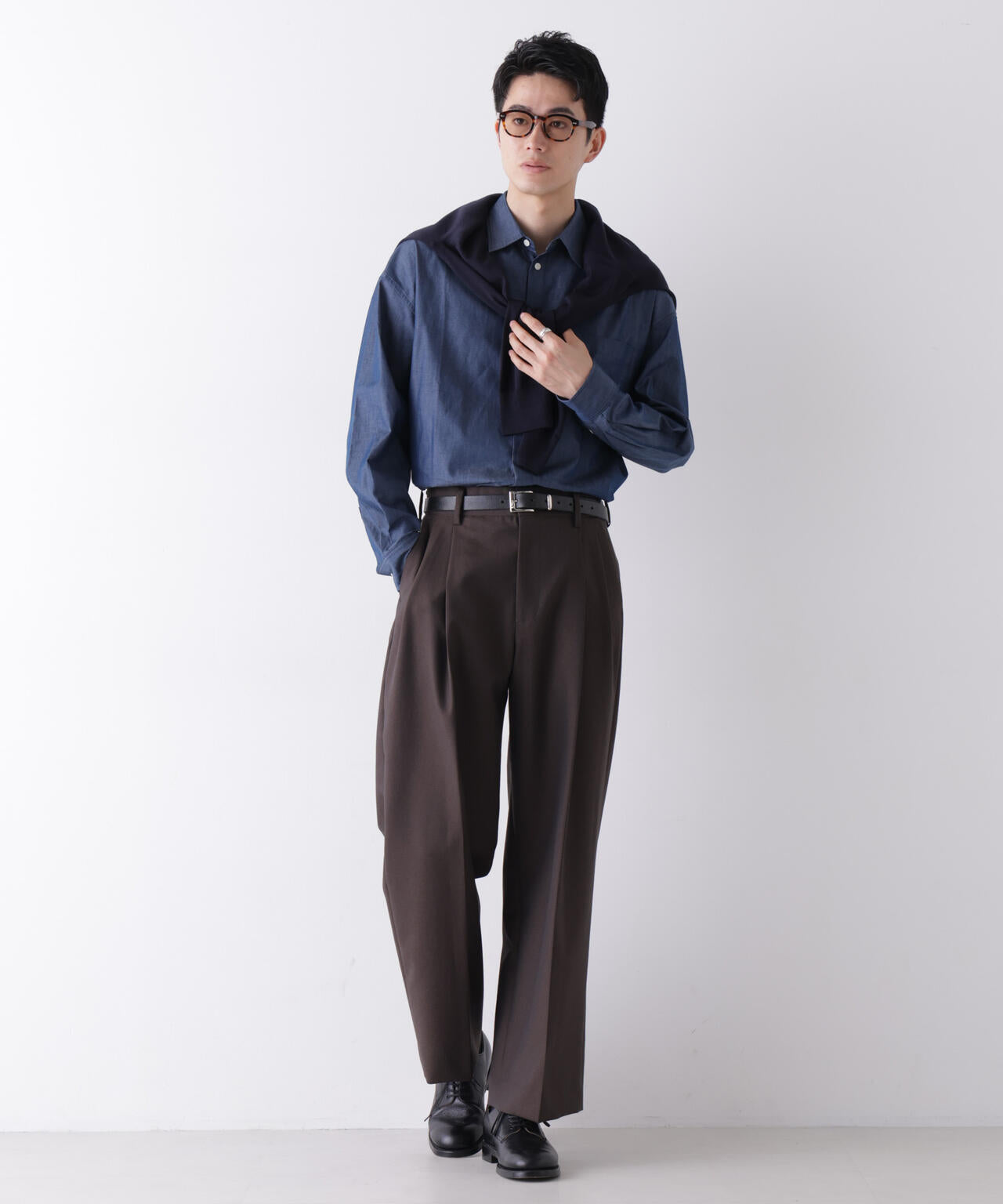 ｢James Fabric｣ ボクシークロップドシャツブルゾン 6686220210