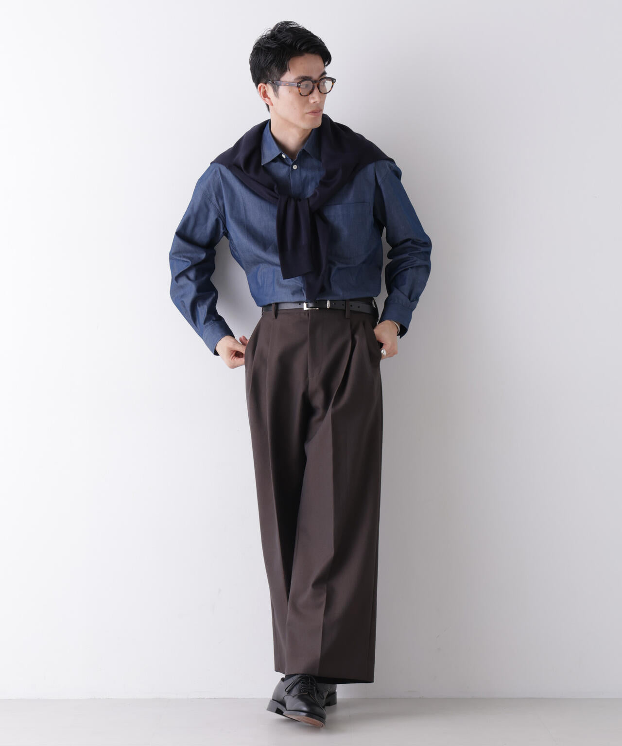 ｢James Fabric｣ ボクシークロップドシャツブルゾン 6686220210