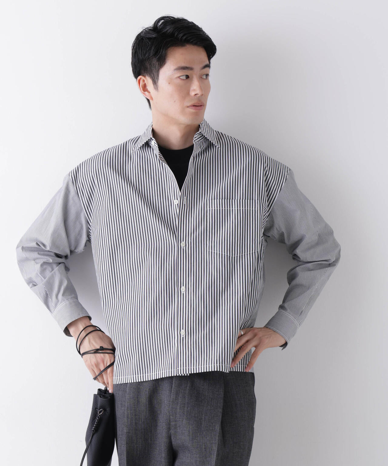 ｢James Fabric｣ ボクシークロップドシャツブルゾン 6686220210