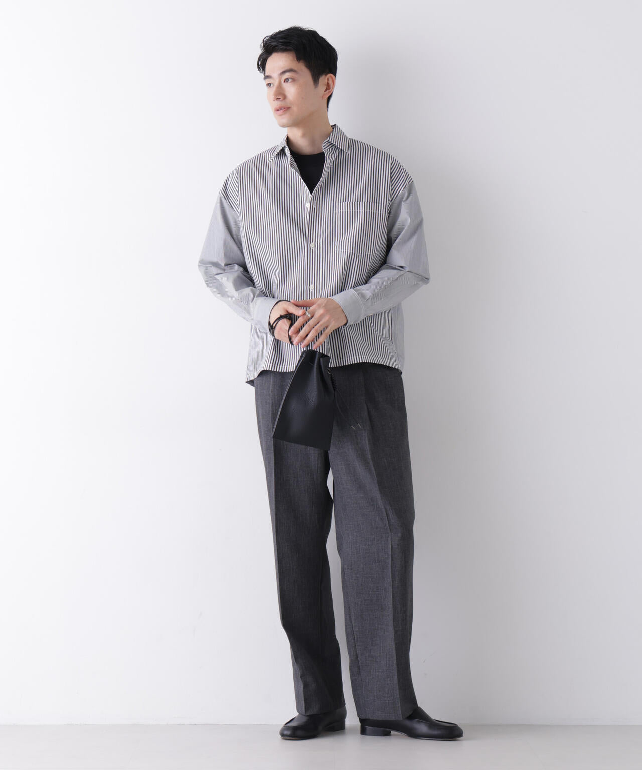 ｢James Fabric｣ ボクシークロップドシャツブルゾン 6686220210