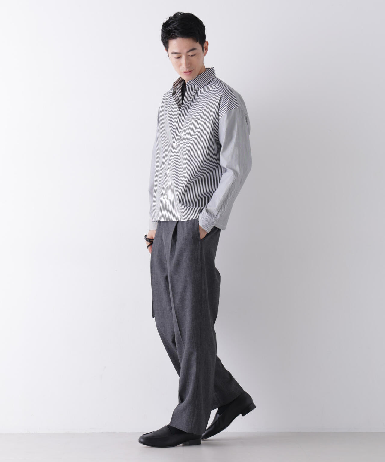 ｢James Fabric｣ ボクシークロップドシャツブルゾン 6686220210
