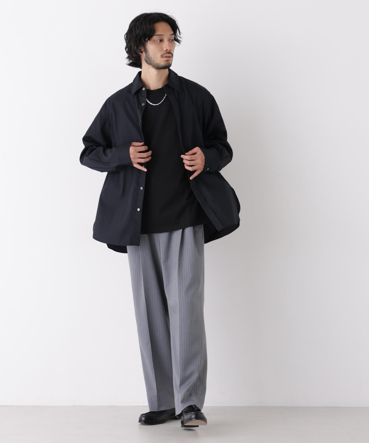 「ASSEMBLANC」Wrinkleワイヤーワッシャーシャツ 6686220211