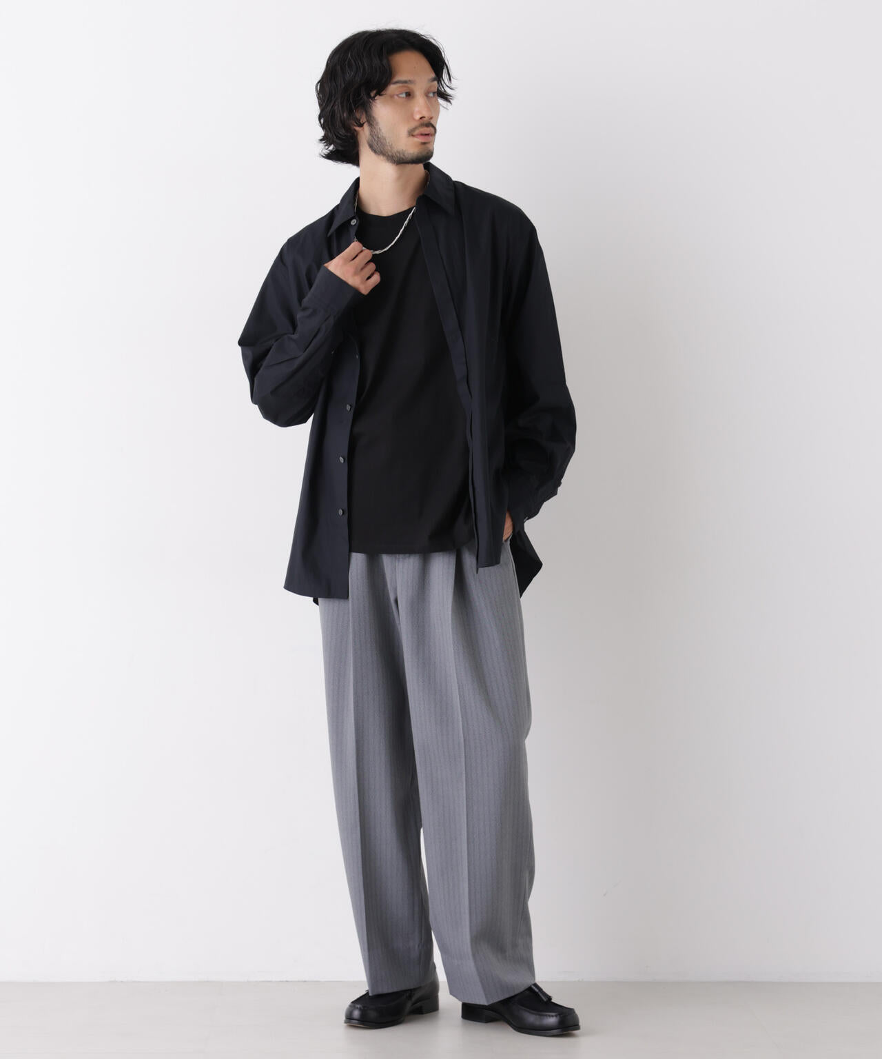 「ASSEMBLANC」Wrinkleワイヤーワッシャーシャツ 6686220211