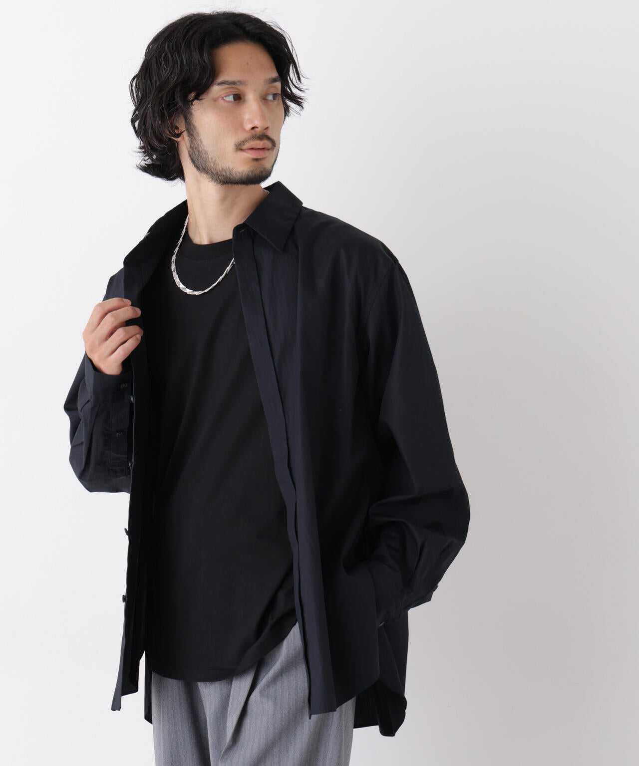 「ASSEMBLANC」Wrinkleワイヤーワッシャーシャツ 6686220211