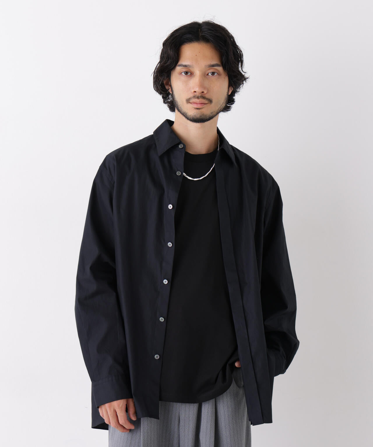 「ASSEMBLANC」Wrinkleワイヤーワッシャーシャツ 6686220211