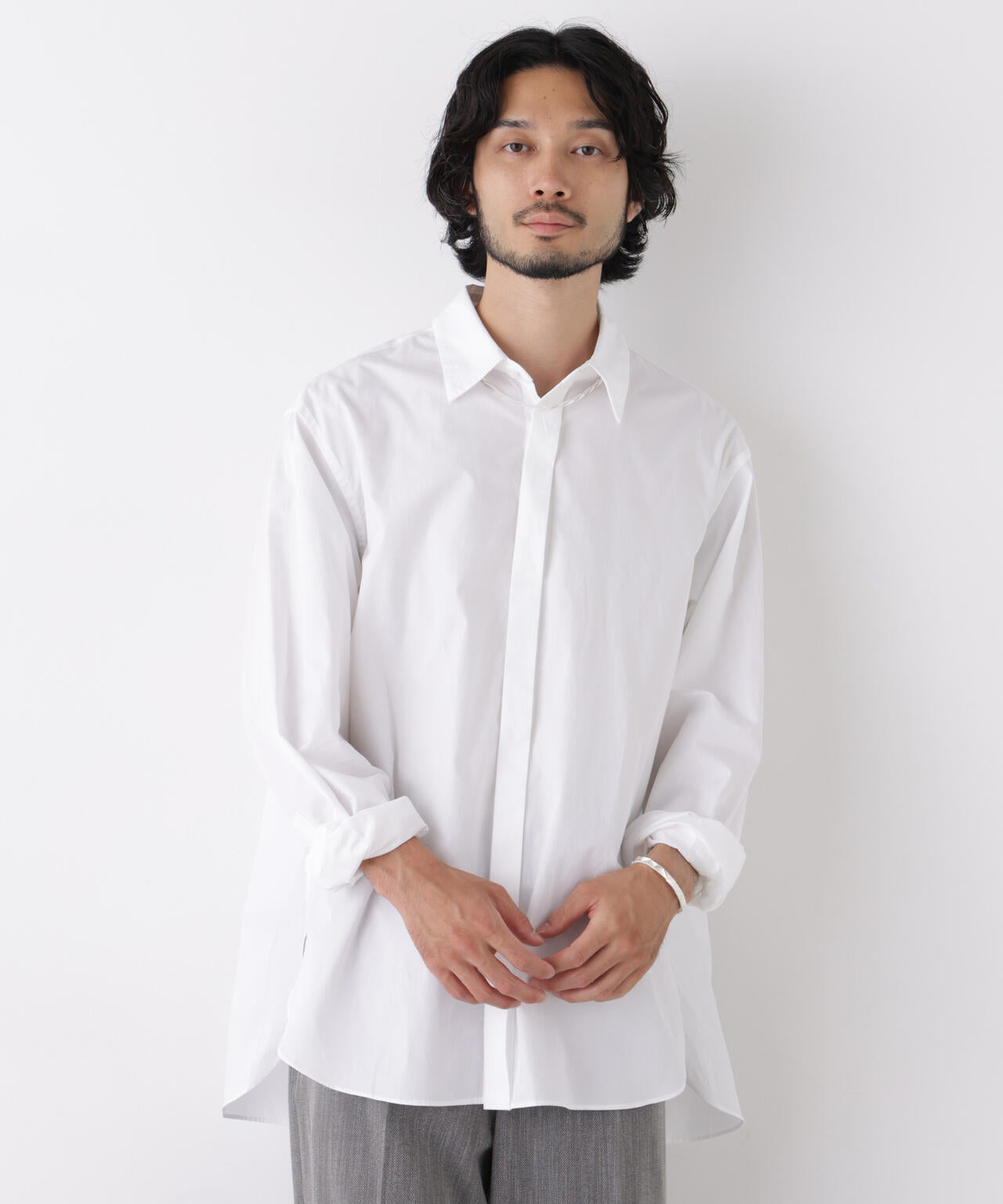 「ASSEMBLANC」Wrinkleワイヤーワッシャーシャツ 6686220211