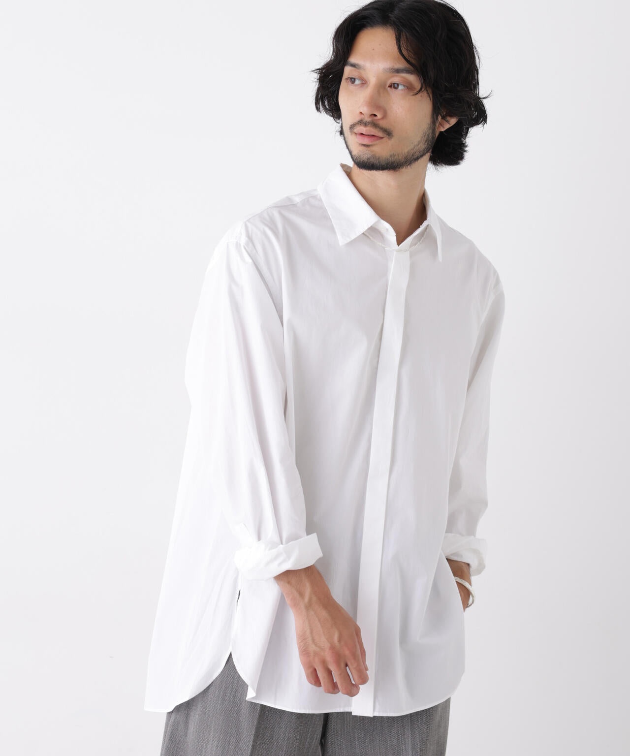「ASSEMBLANC」Wrinkleワイヤーワッシャーシャツ 6686220211
