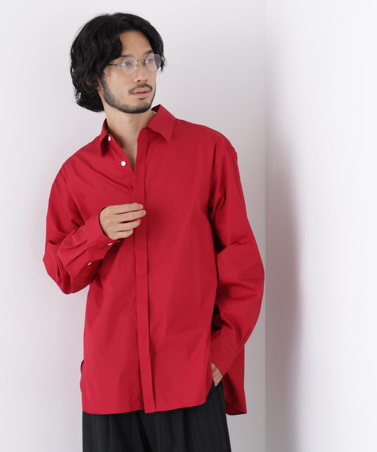 「ASSEMBLANC」Wrinkleワイヤーワッシャーシャツ 6686220211