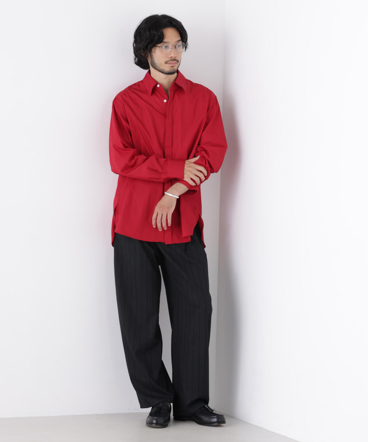 「ASSEMBLANC」Wrinkleワイヤーワッシャーシャツ 6686220211