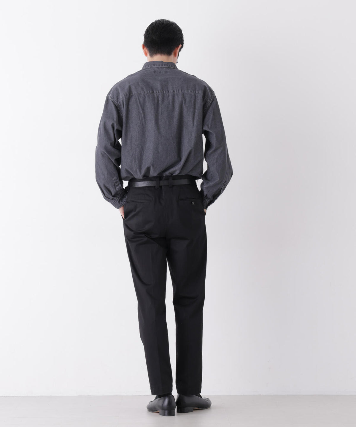 「OtoNANO」大人のワイドシャツ デニムシャツ 長袖 6686220215