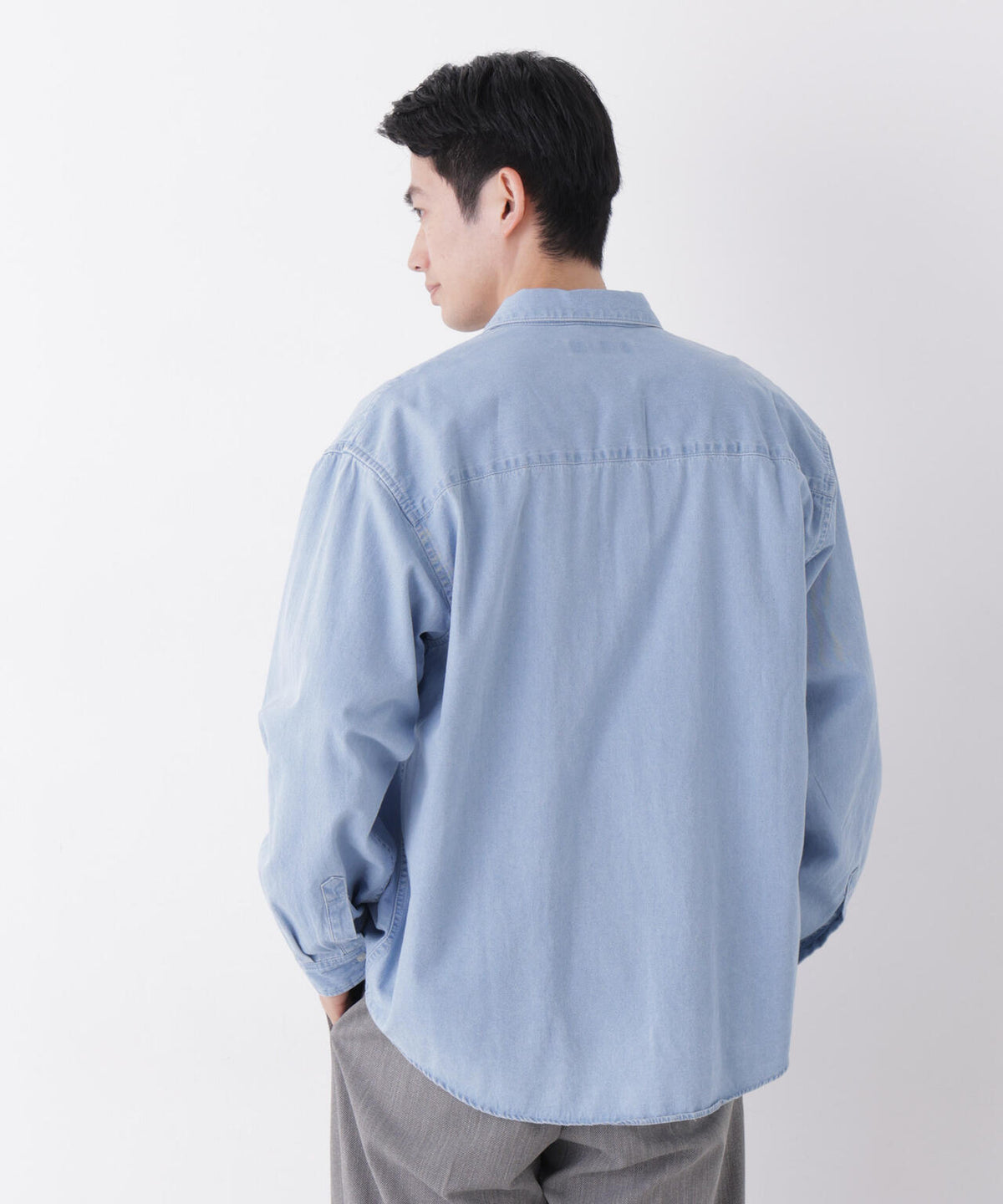 「OtoNANO」大人のワイドシャツ デニムシャツ 長袖 6686220215