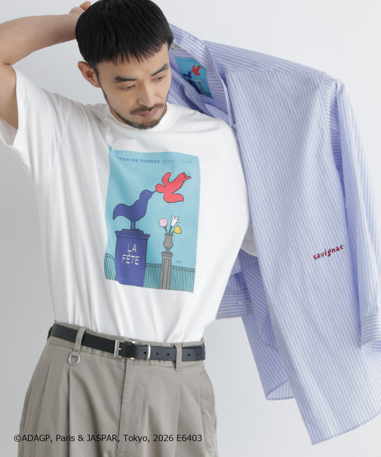 「OtoNANO｣×SAVIGNAC レタードワイドシャツ 6686220220