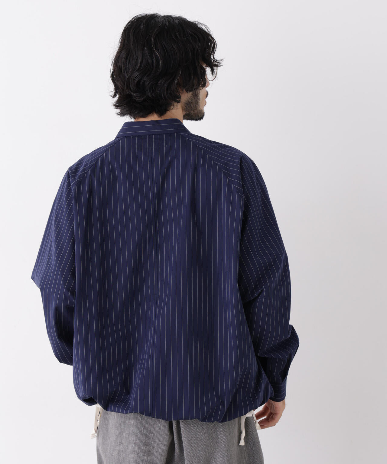 「OtoNANO」2WAYコーチシャツ スーピマコットンタイプライター/ストライプ 6686220226