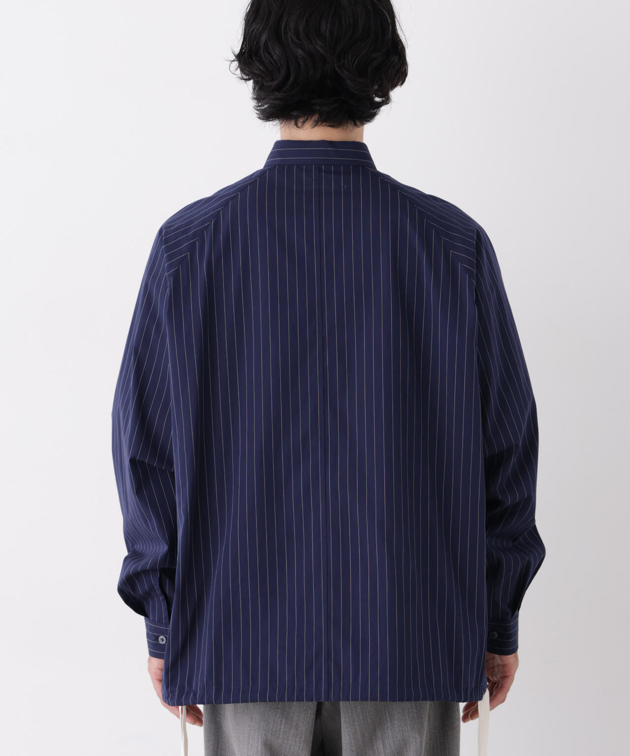 「OtoNANO」2WAYコーチシャツ スーピマコットンタイプライター/ストライプ 6686220226