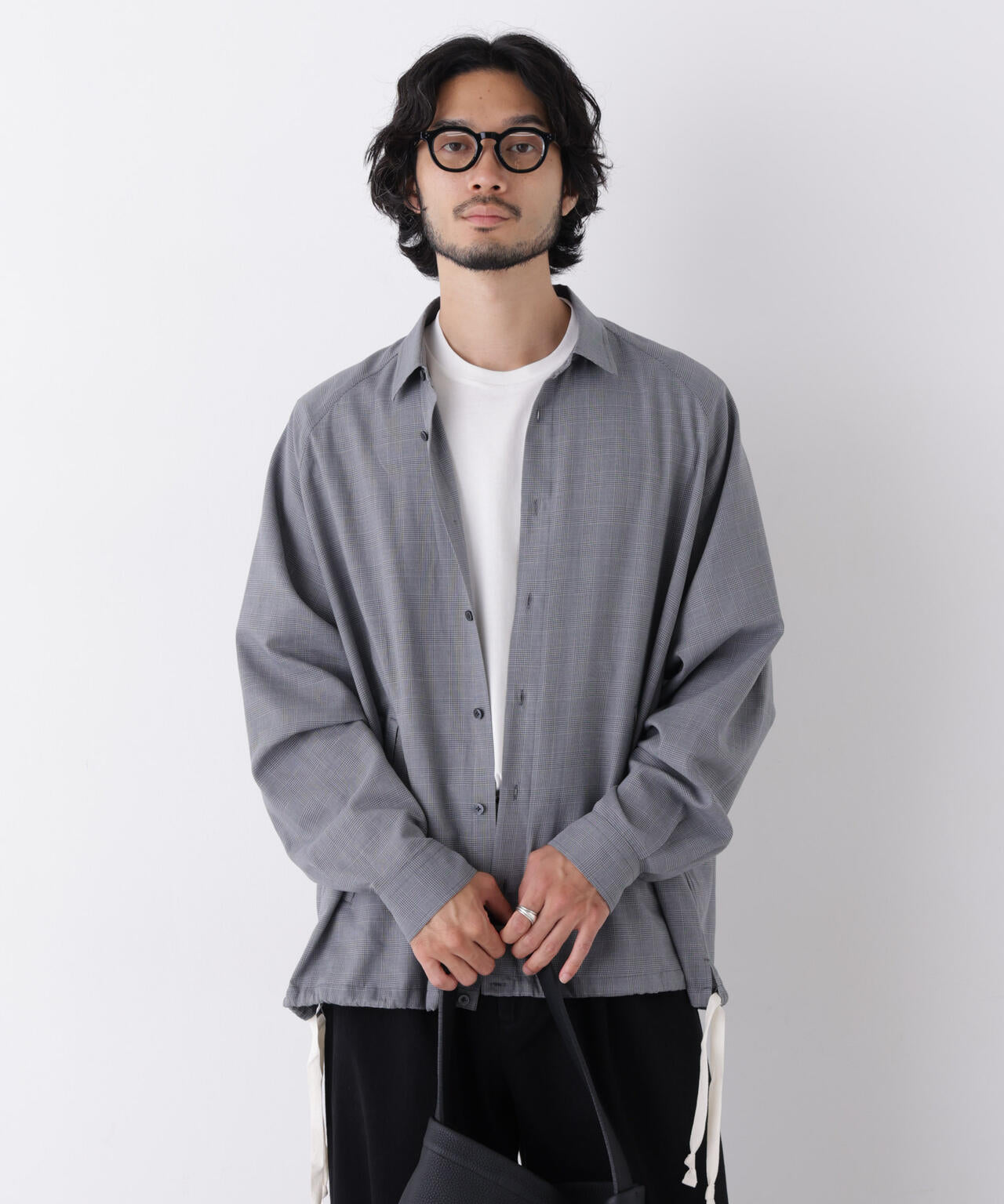 「OtoNANO」2WAYコーチシャツ コットンウールボイル/チェック 6686220227