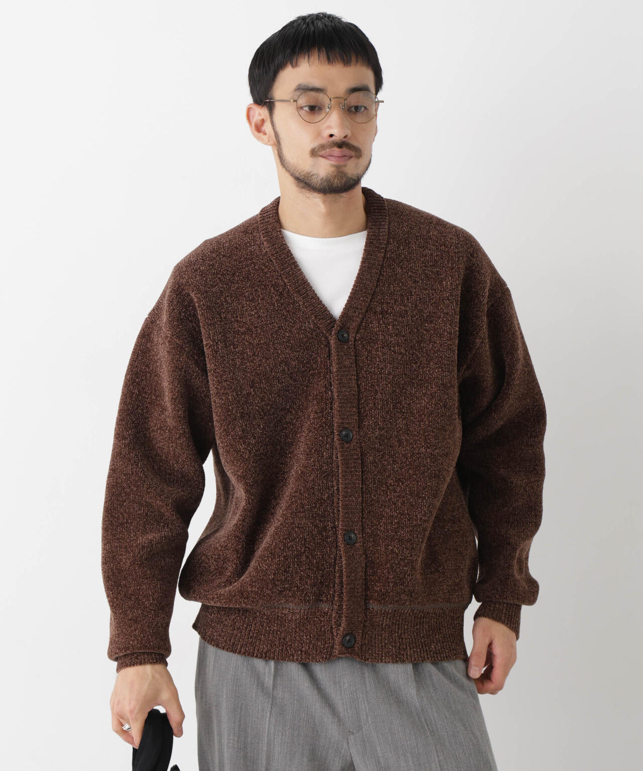 22AW 定価6万 マッキントッシュロンドン ダブルフェイスカーディガン 38 ダブルフェイスモールヤーンカーディガン