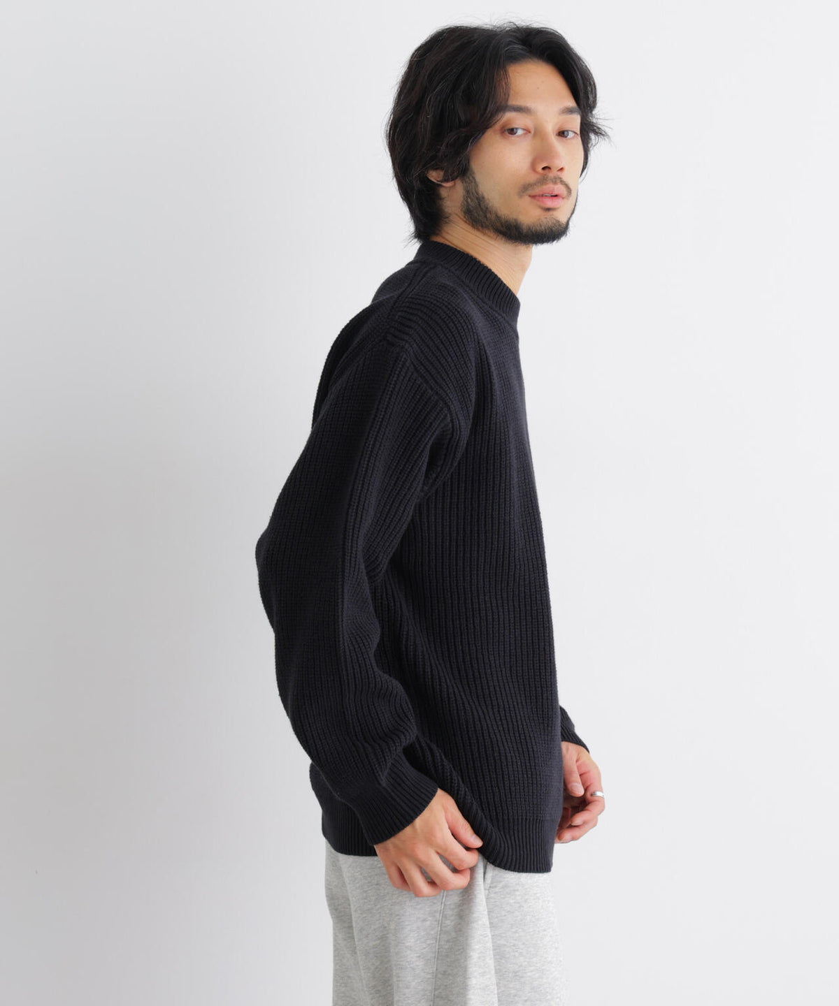 コットンMIXバルキーモックネックニット 6686222219