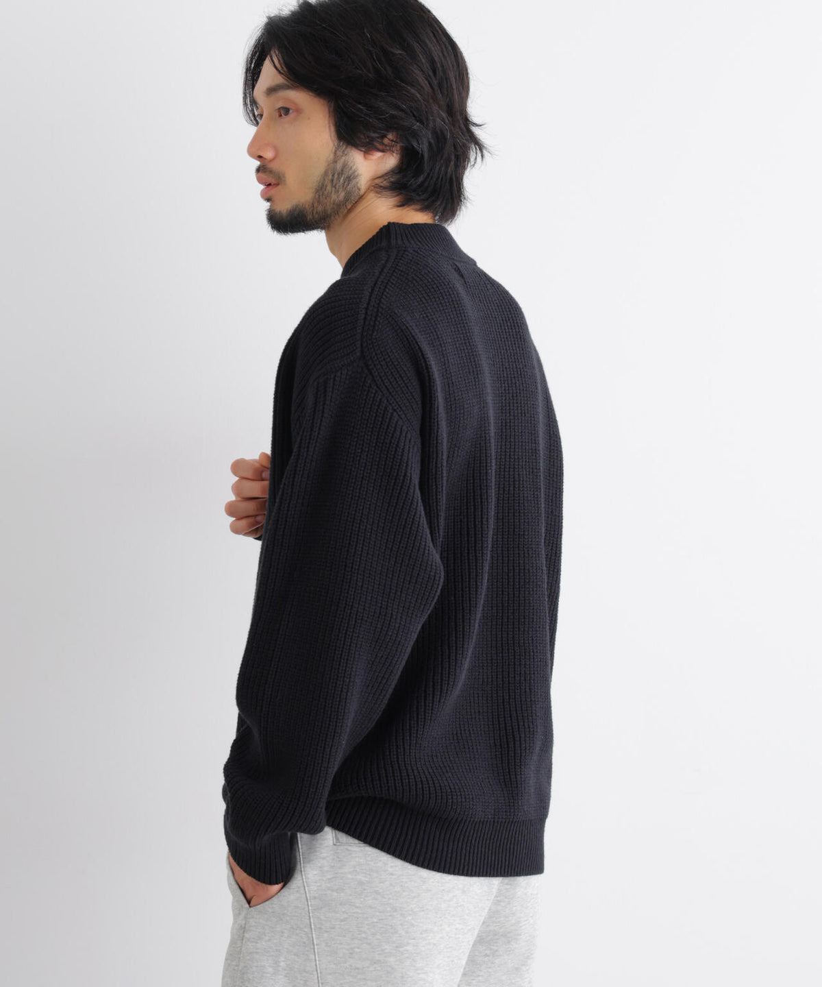 コットンMIXバルキーモックネックニット 6686222219