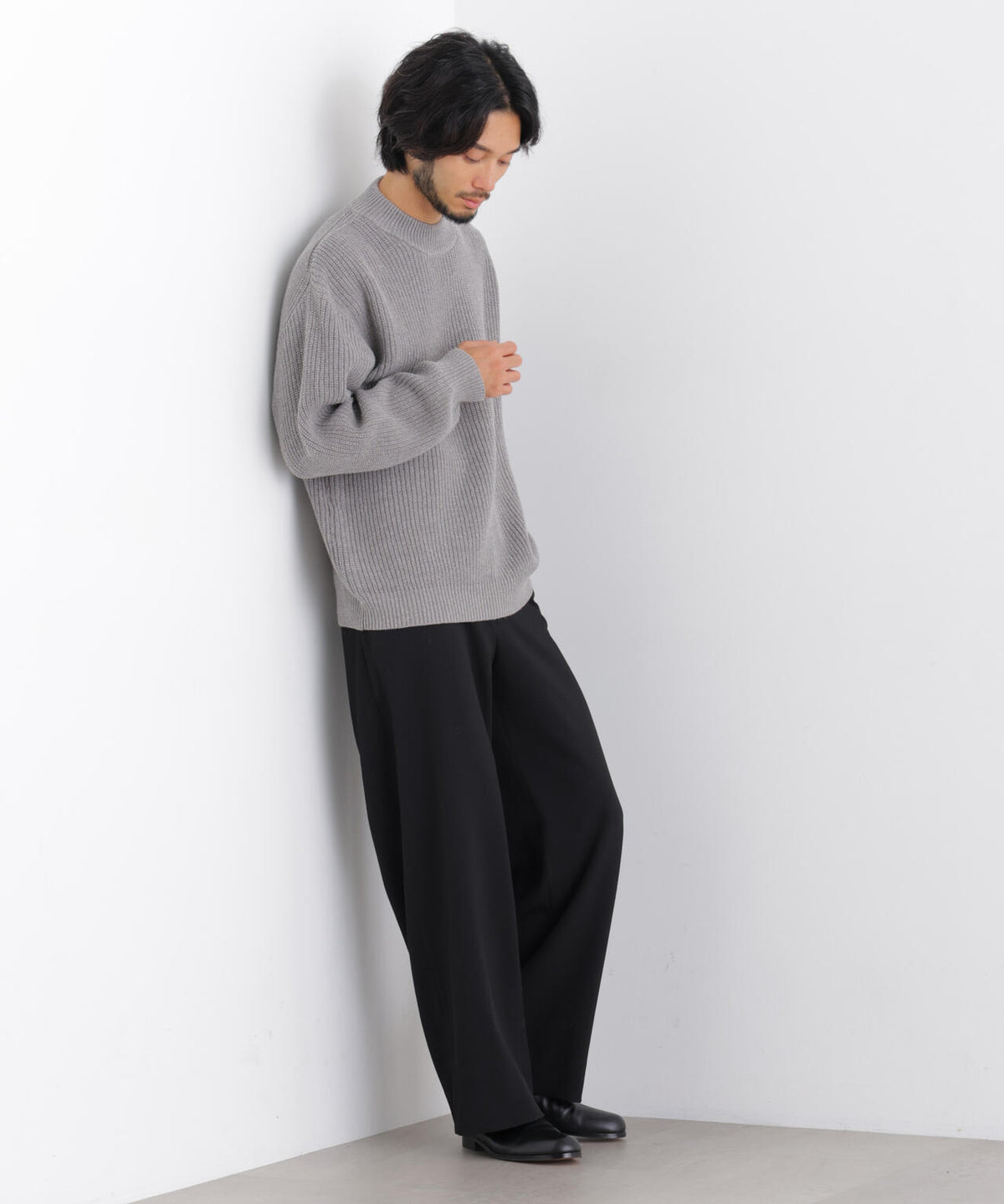 コットンMIXバルキーモックネックニット 6686222219