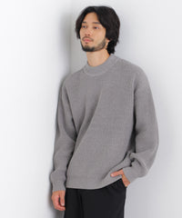 コットンMIXバルキーモックネックニット