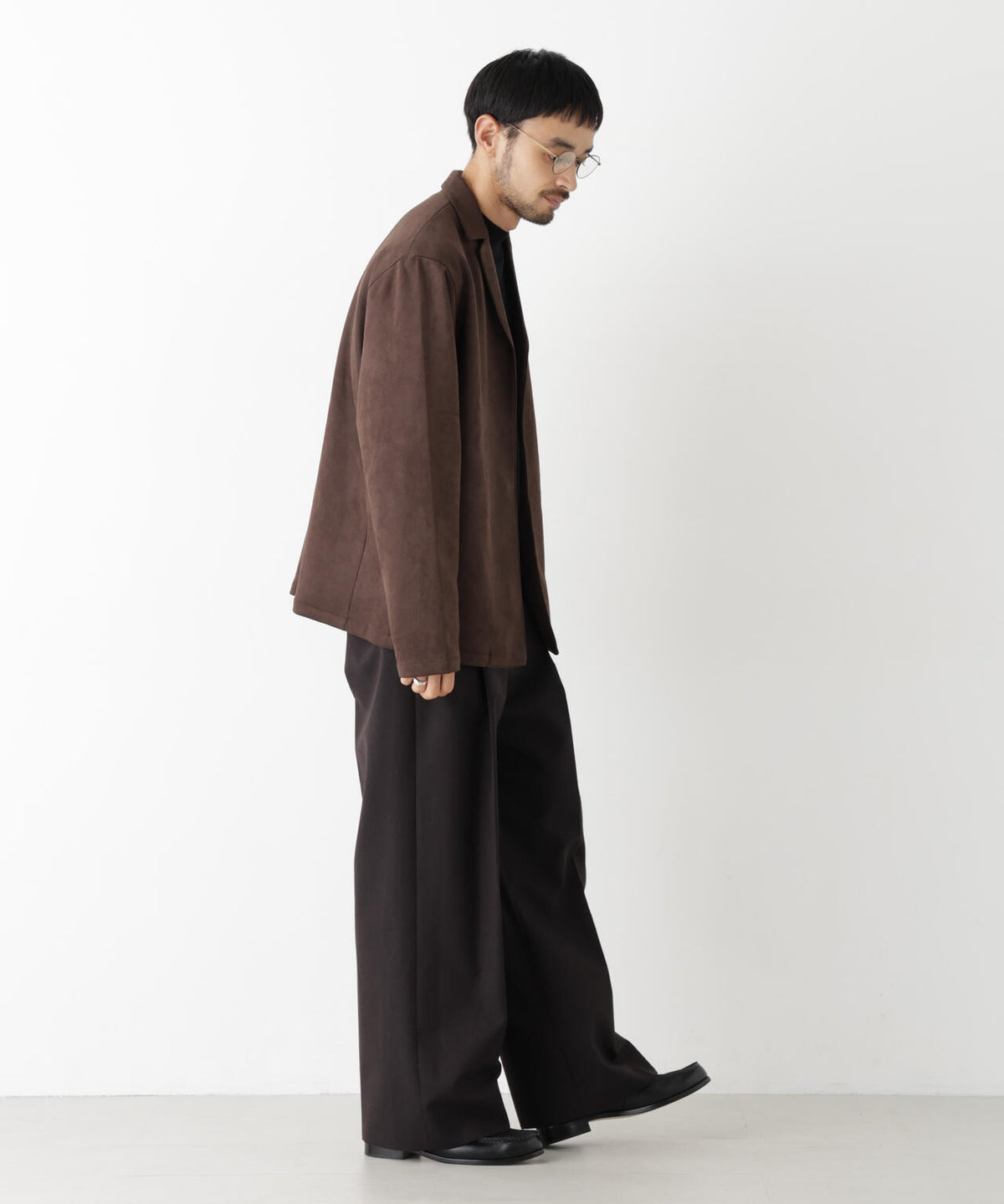 フェイクスエード着流しシャツ 6686223209