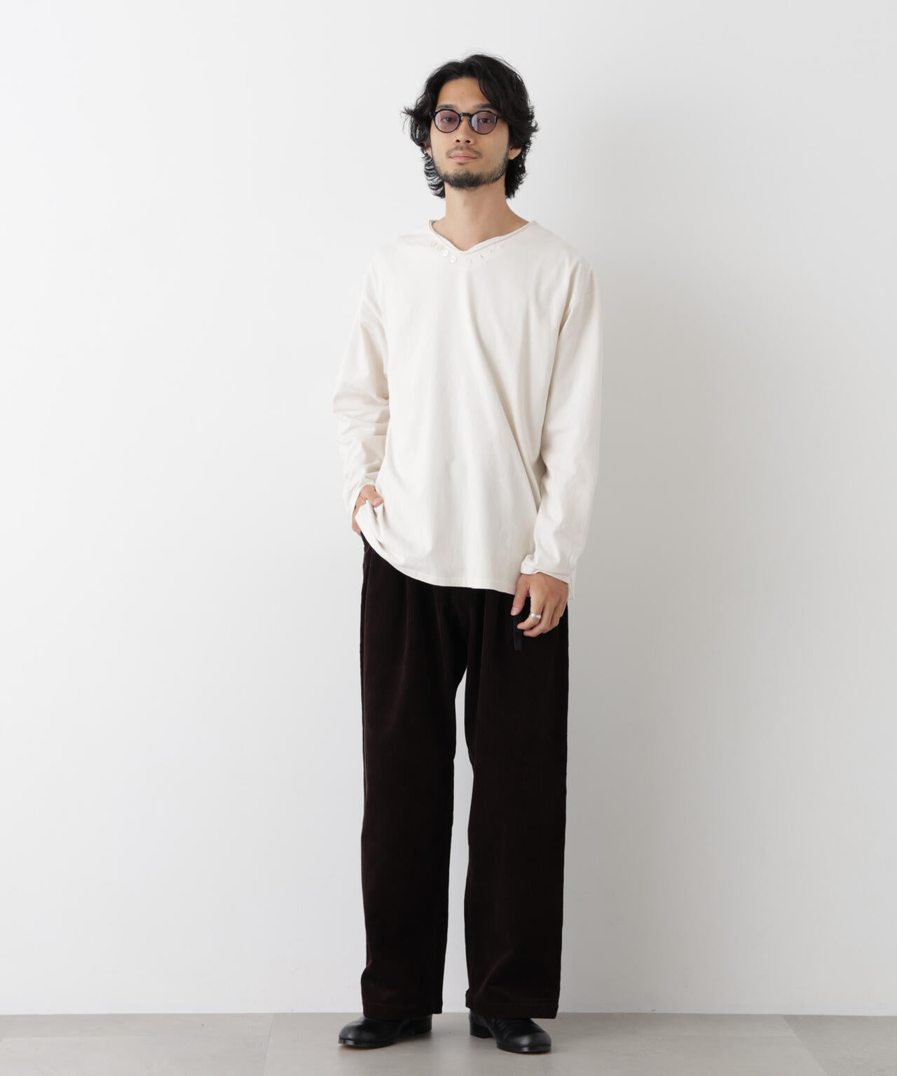 「surplus」デザインヘンリーネックTシャツ 長袖 6686223214