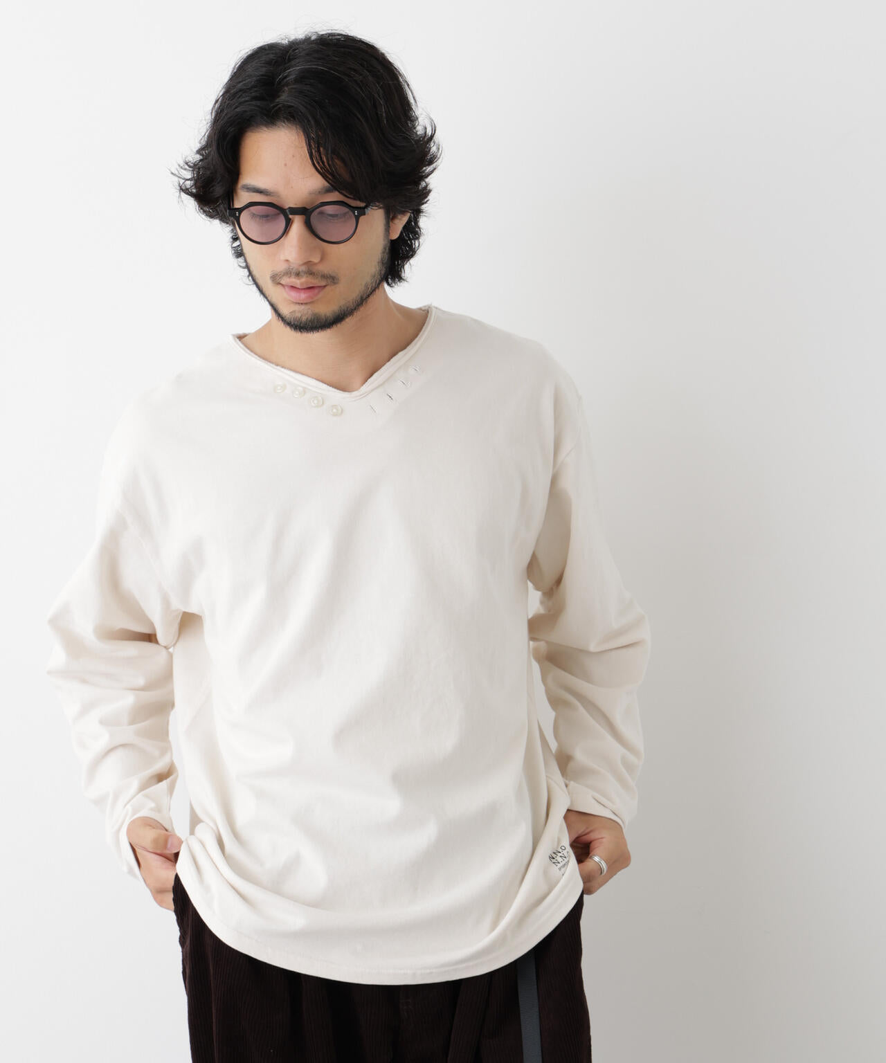 「surplus」デザインヘンリーネックTシャツ 長袖 6686223214