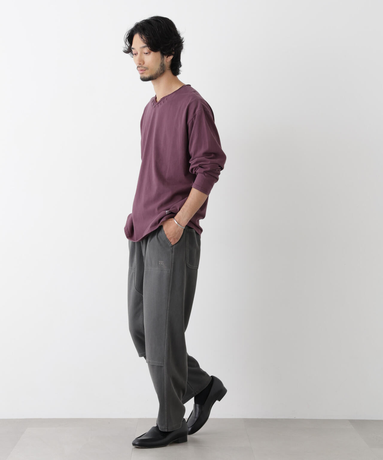 「surplus」デザインヘンリーネックTシャツ 長袖 6686223214