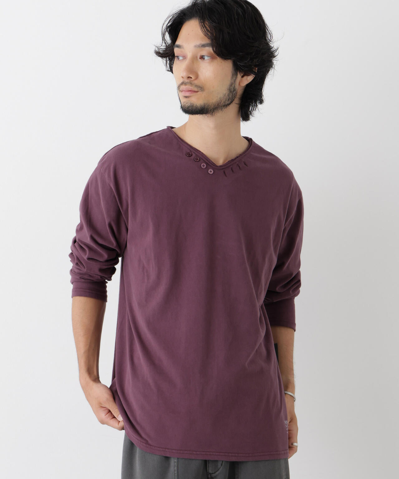 「surplus」デザインヘンリーネックTシャツ 長袖 6686223214