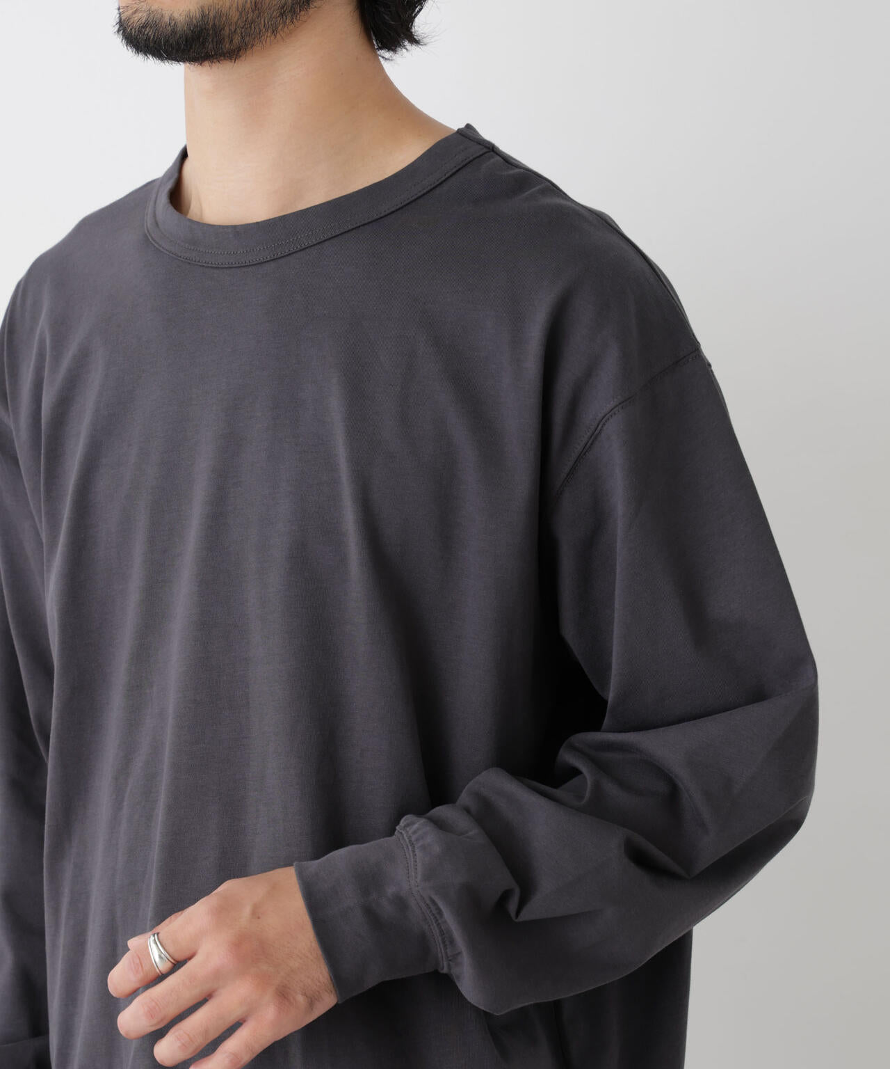 ソフトメランジクルーネックTシャツ 長袖 6686223215