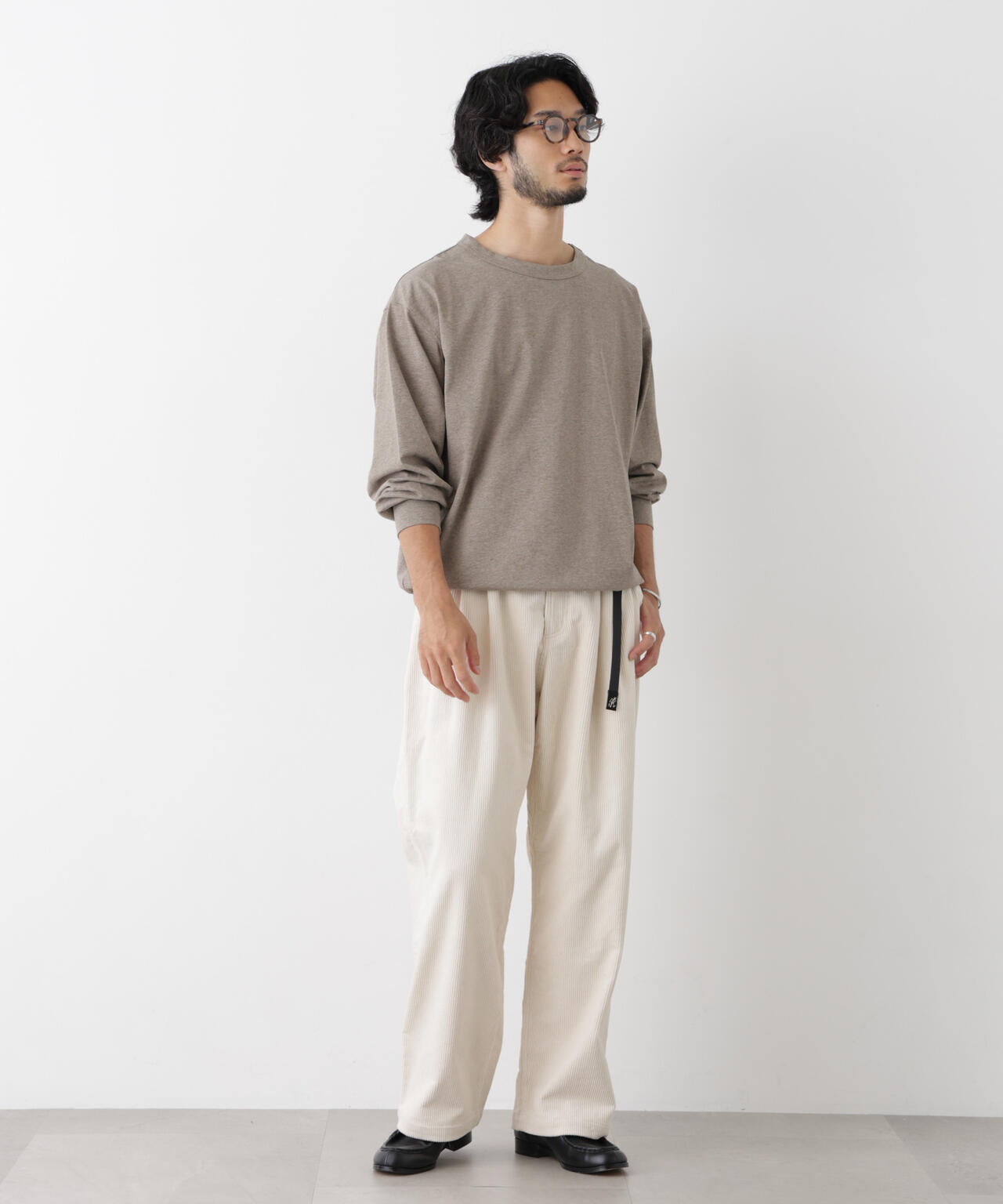 ソフトメランジクルーネックTシャツ 長袖 6686223215