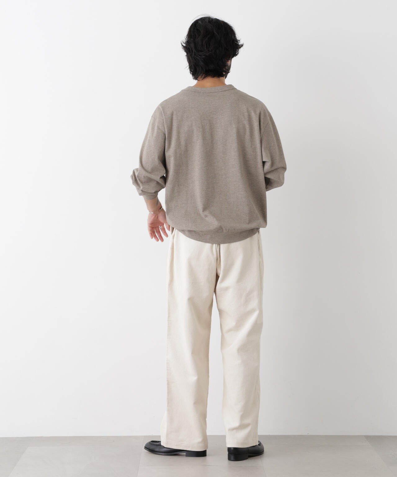 ソフトメランジクルーネックTシャツ 長袖 6686223215