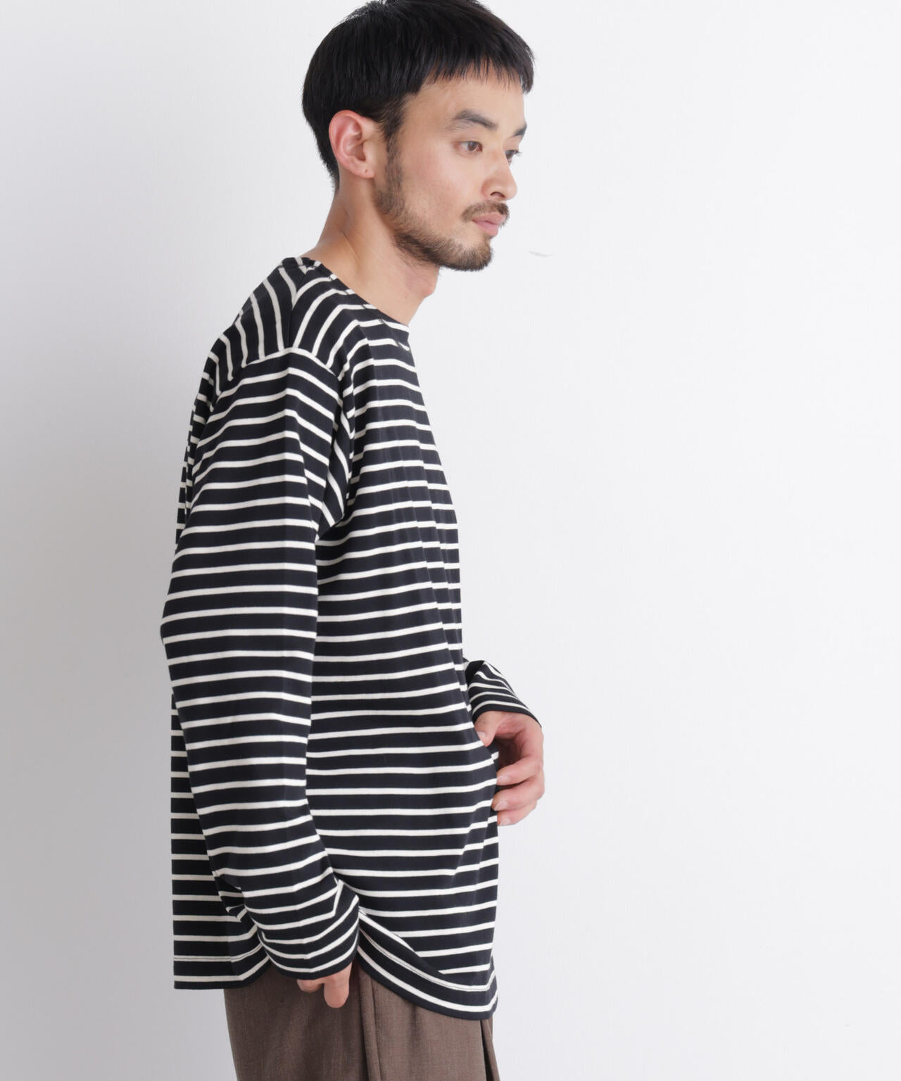 ボーダーバスクTシャツ 長袖 6686223219