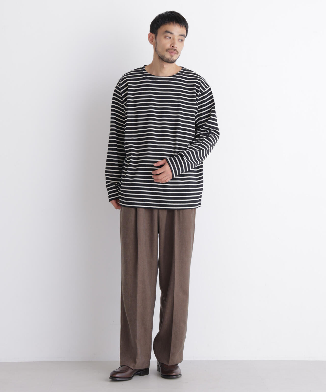ボーダーバスクTシャツ 長袖 6686223219