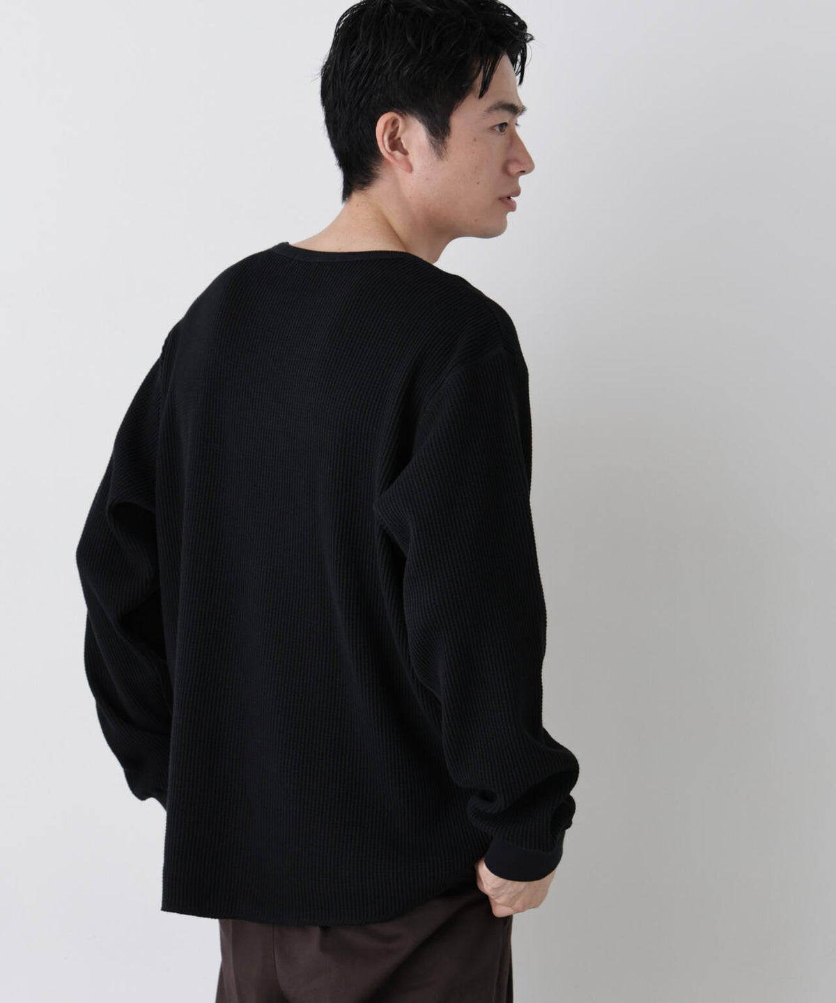 ヘヴィーワッフルクルーネックTシャツ 長袖 6686223229