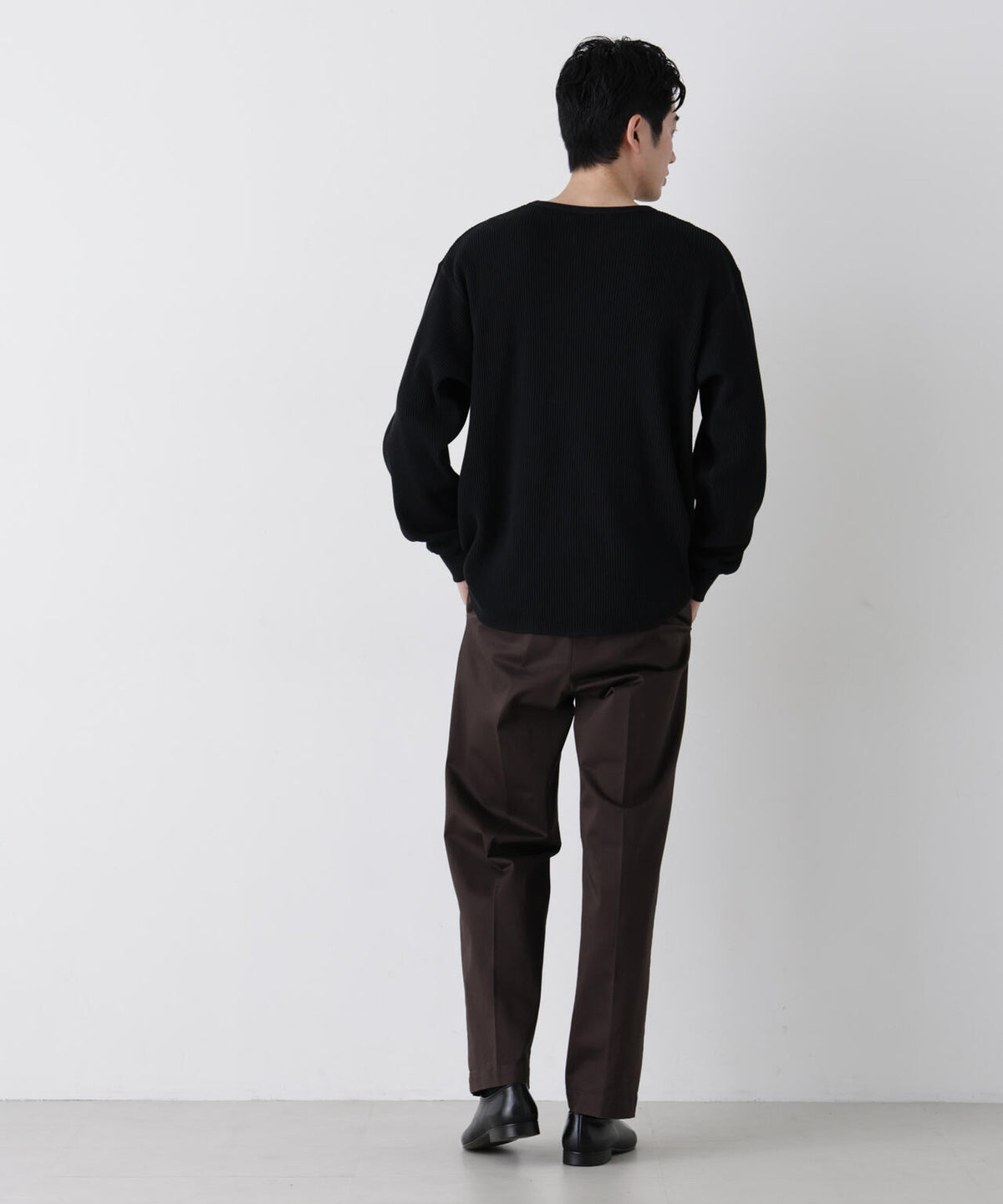 ヘヴィーワッフルクルーネックTシャツ 長袖 6686223229