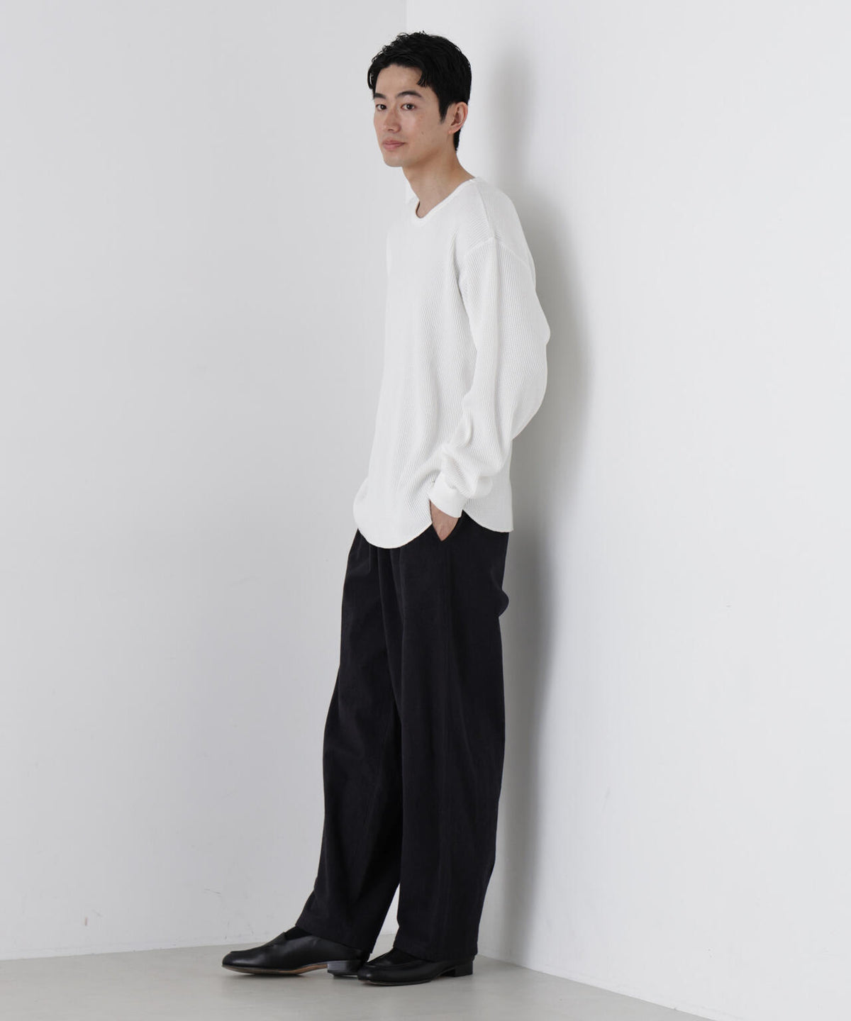 ヘヴィーワッフルクルーネックTシャツ 長袖 6686223229