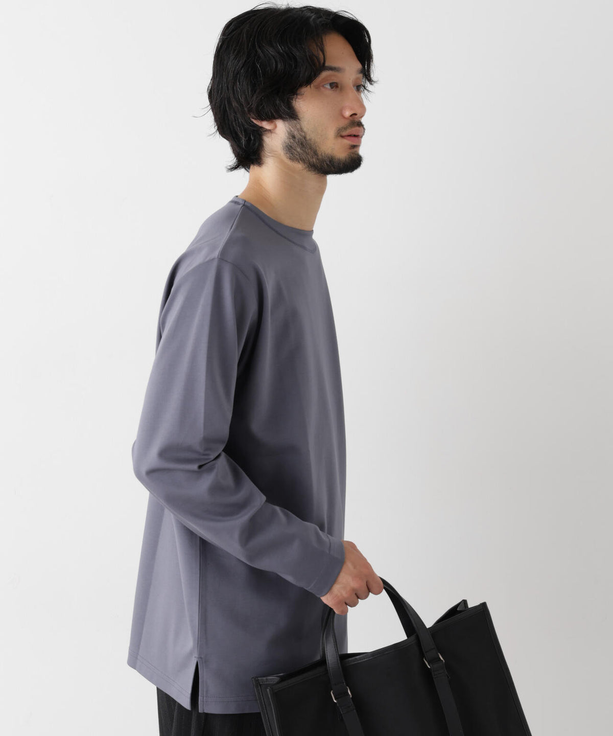 「モダンコンフォートシリーズ」モクロディ ボートネック サイドスリット Tシャツ 6686223230